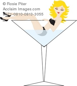 Woman In Bikini In A Martini Glass Royalty Free  Rf  Clip Art Picture