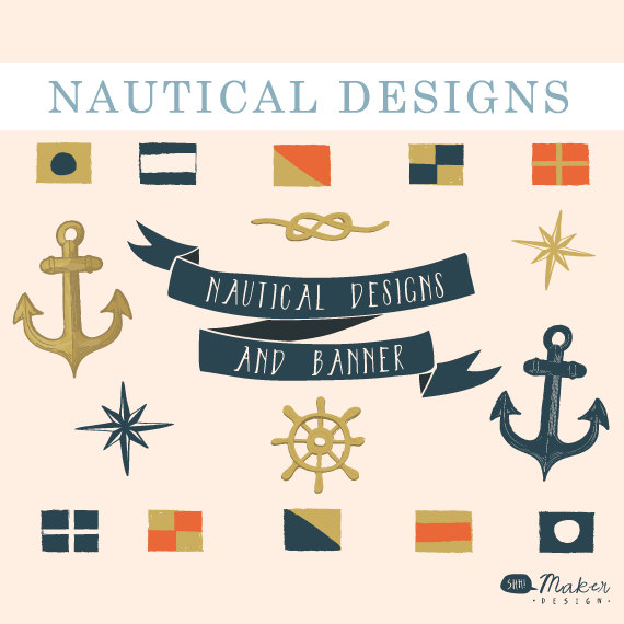 Anchor   Nautical Designs   Clip Art   Digital Graphic Set