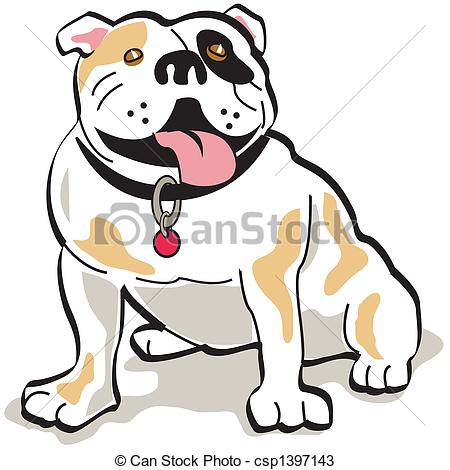 Bulldog Dog Clip Art Graphic In Cartoon Style Csp1397143   Search Clip