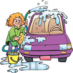 Cartoon Drawing Of A Youth Washing A Car