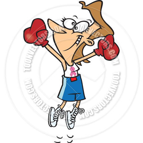 Cartoon Female Boxing Champion By Ron Leishman   Toon Vectors Eps