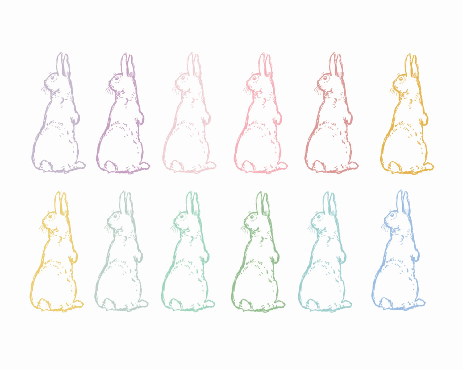     Clip Art Rabbits    Spring Easter    Rabbit Clipart    Vintage
