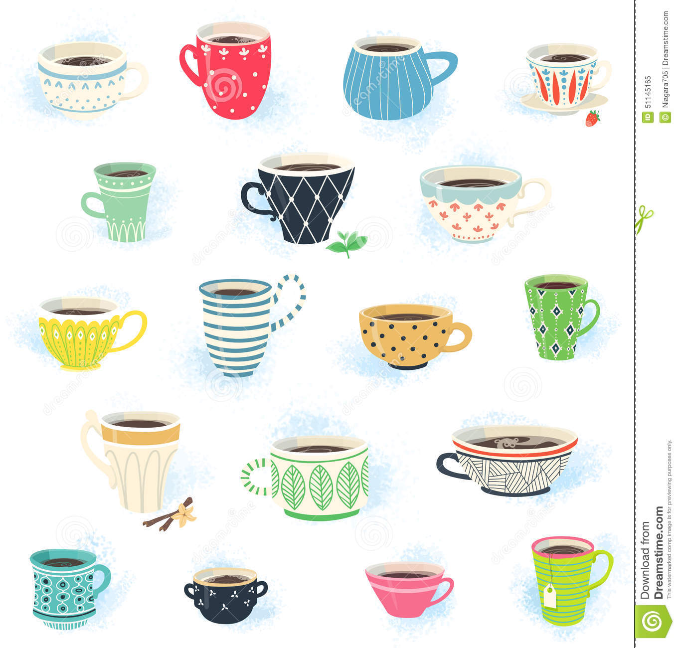 Clip Art Tea And Coffee Cup Collection Stock Vector   Image  51145165