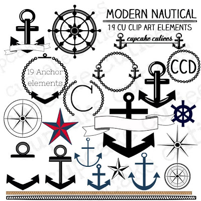     Cutiees  Nautical Modern Clip Art Set And New Dollar Clip Art Singles