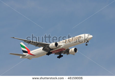 Dubai Uae   Jan 25  Emirates Airline Airplane Boeing 777 300 Er Lands