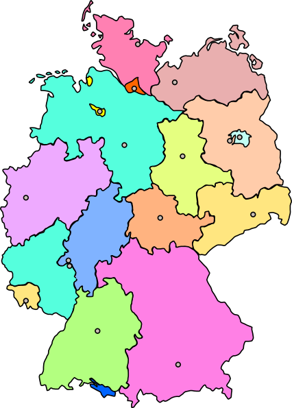 Germany Map New Color Clip Art