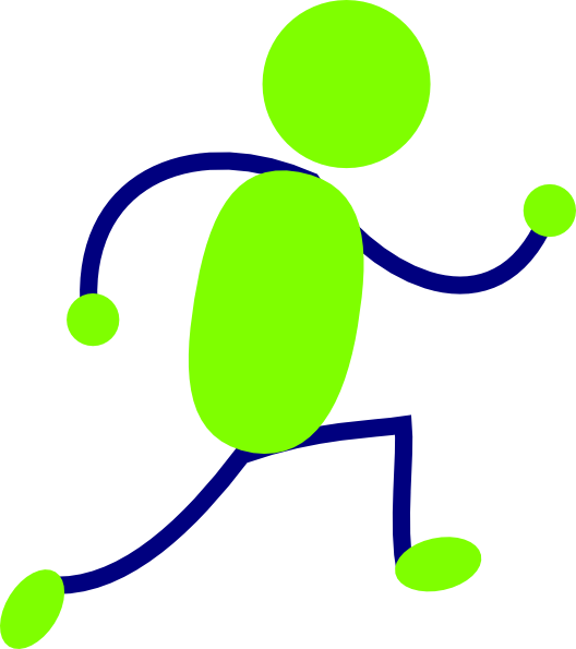 Green And Blue Running Man Clip Art At Clker Com   Vector Clip Art