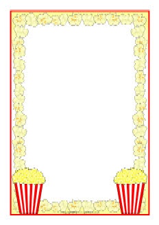 Hollywood Movie Theme Popcorn Border Popcorn Printable Watch Movies