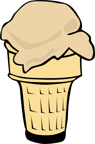 Ice Cream Cone  1 Scoop  Clip Art