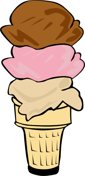 Ice Cream Cone  3 Scoop  Clip Art At Clker Com   Vector Clip Art    