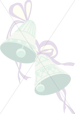 Lavender Ribbon Ties Two Wedding Bells Together Silver Bells For