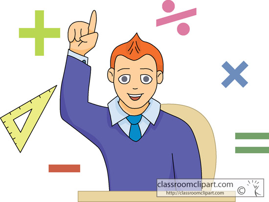 Mathematics   Student With Math Symbols   Classroom Clipart