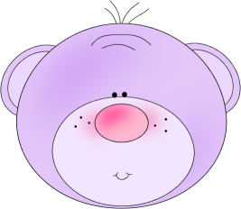 Purple Bear   Purple Bear Head With A Pink Nose