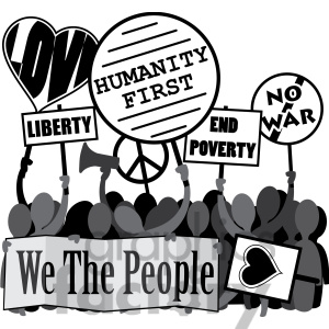 Royalty Free Protesting We The People Humanity First Image Clipart