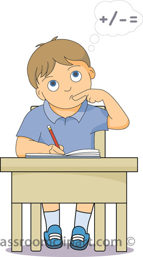 School   Student Working On Math   Classroom Clipart