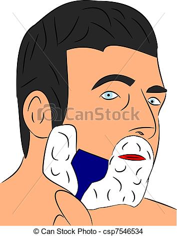 Shaving   A Man Shaving In The Mirror Vector Csp7546534   Search Clip