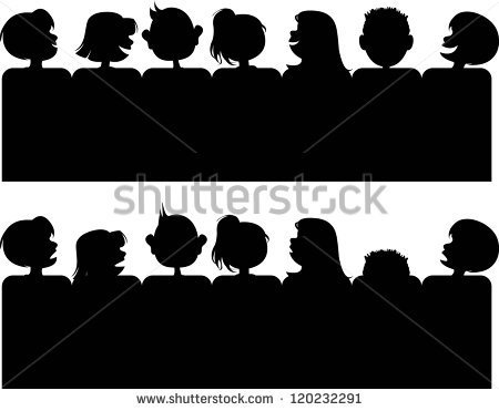 Silhouette Of Child Audience  Individual Characters Are Easy To Move
