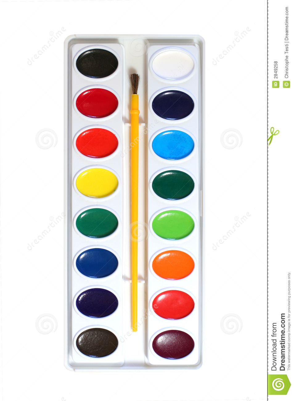 Simple Watercolor Paints Palette And Paintbrush Kit