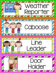 Team Building Preschool Helper Chart And Classroom Helper Chart