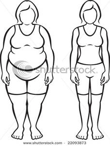 Women Before And After Dieting   Clipart
