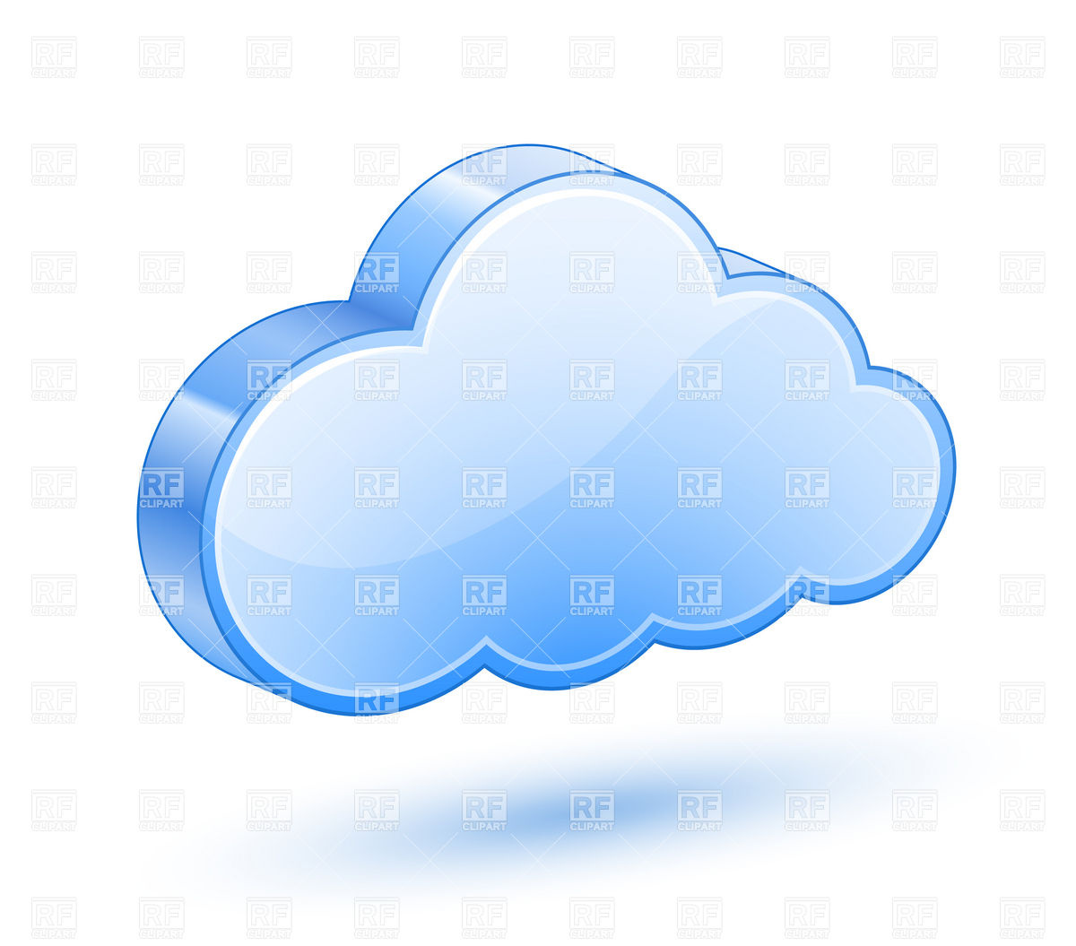Blue Cloud With Shadow Download Royalty Free Vector Clipart  Eps