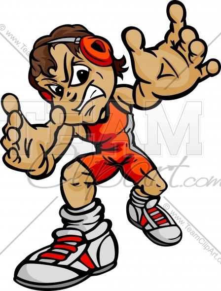 Boy Wrestler Cartoon Vector Image