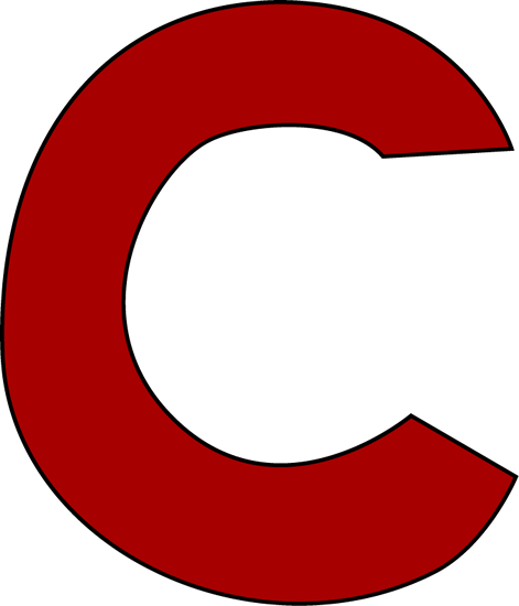 Capital Letter C Red Letter C Clip Art Image