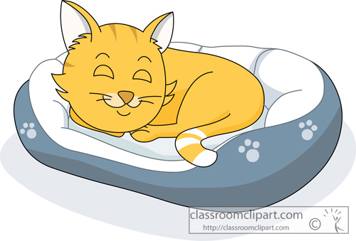 Cat Clipart   Sleeping In Cat Bed   Classroom Clipart