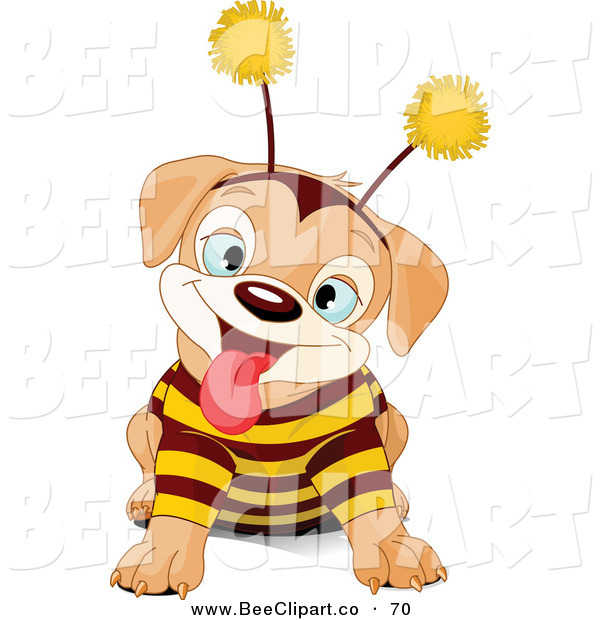     Clip Art Of A Cute Puppy Dog Wearing A Bee Costume By Pushkin    70