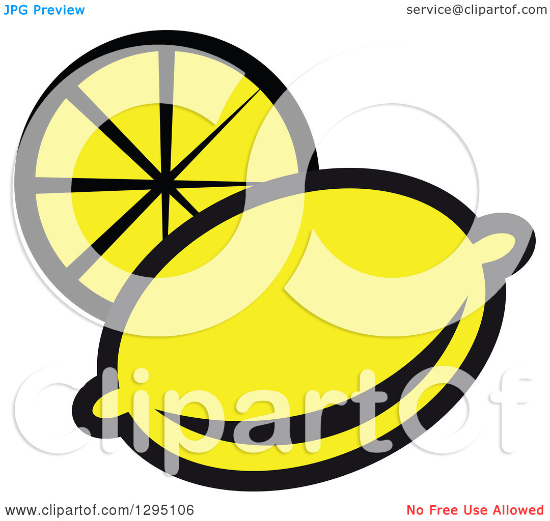 Clipart Of A Cartoon Lemon And Slice   Royalty Free Vector    