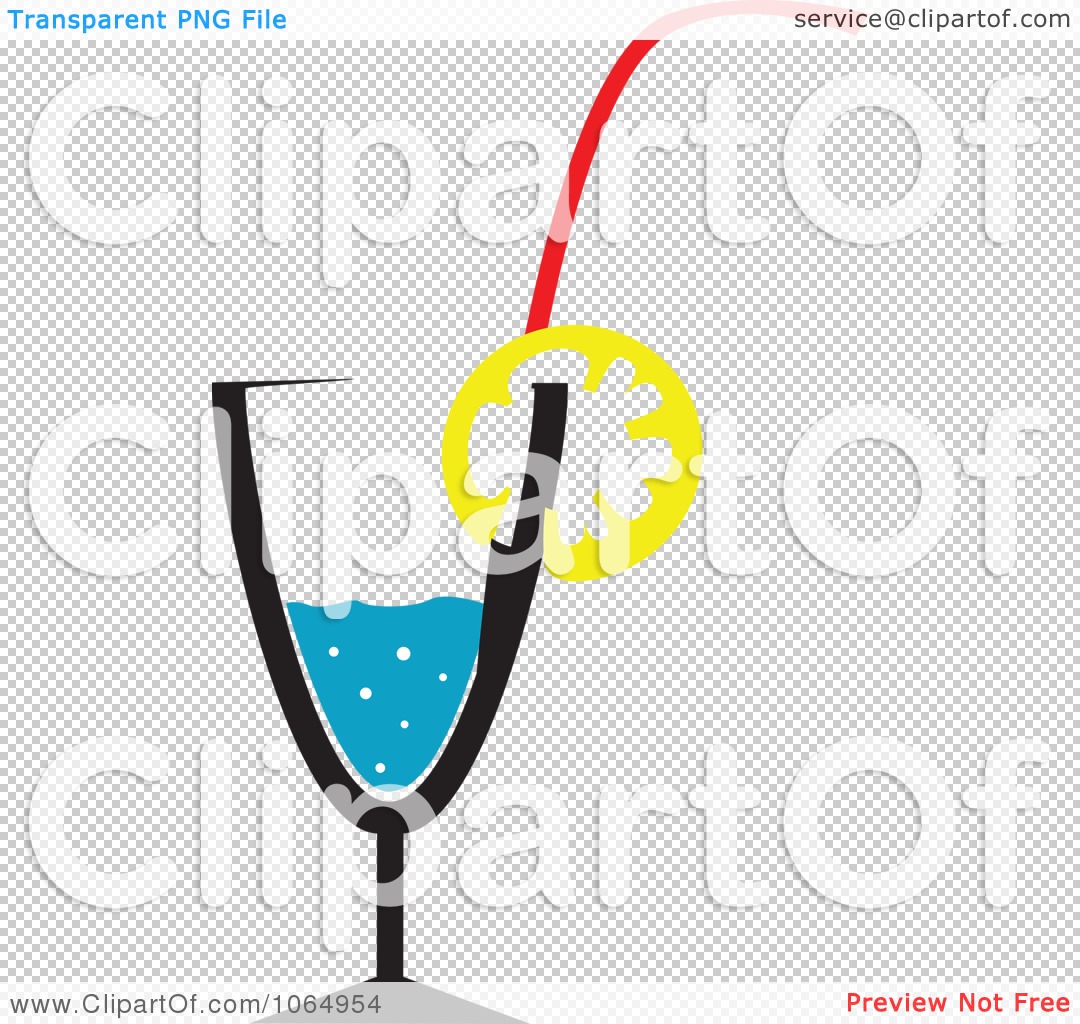 Clipart Sparkling Water And Lemon   Royalty Free Vector Illustration