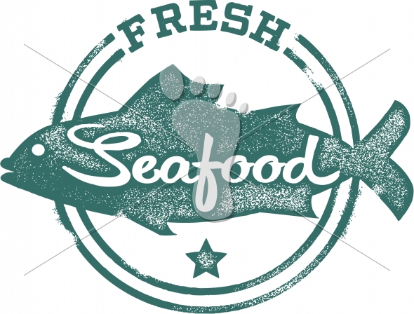 Distressed Clipart Ideal For Restaurant Menu Designs  Fresh Seafood