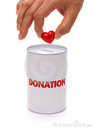 Donation Box With Heart Concept For Charity Or Organ Donation 