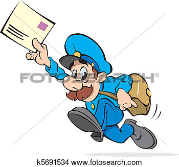 Drawing Postman Fotosearch Search Clip Art Illustrations Wall