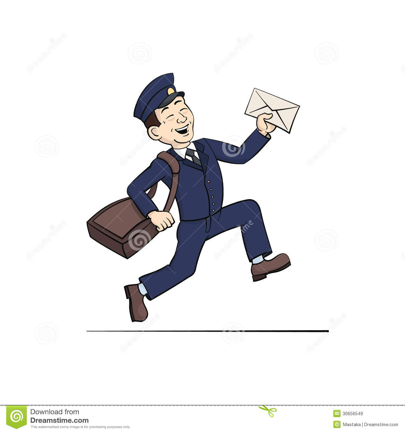 Funny Postman With Letter Royalty Free Stock Images   Image  30656549