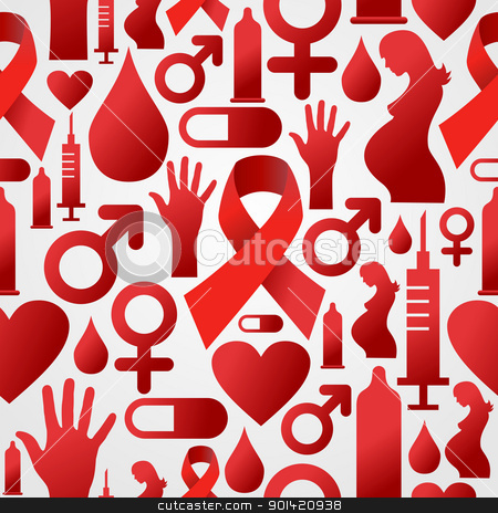 Hiv Icon Set Pattern Background Stock Vector Clipart Aids Icons Set