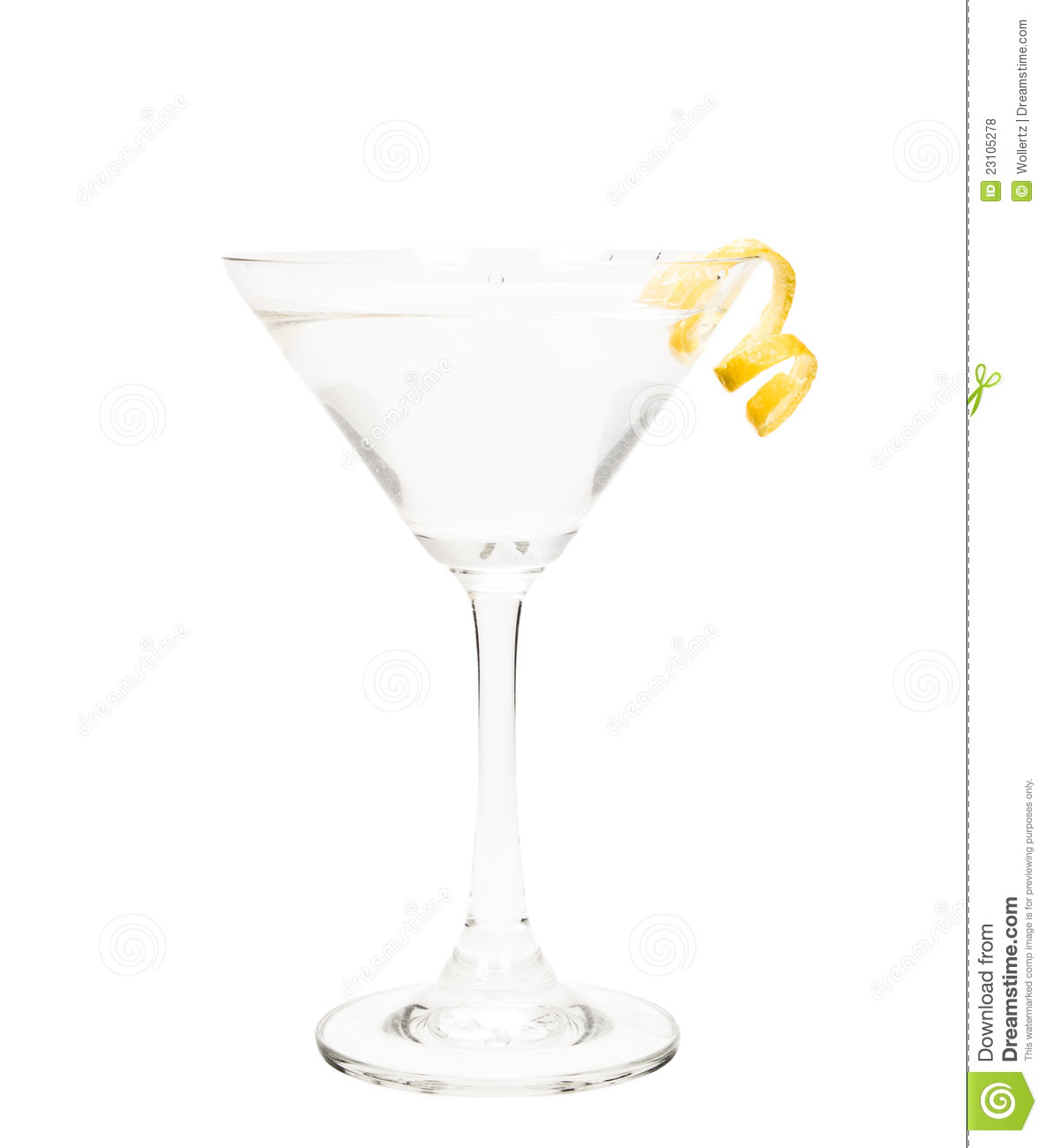 Isolated Martini With A Lemon Twist Royalty Free Stock Photos   Image    
