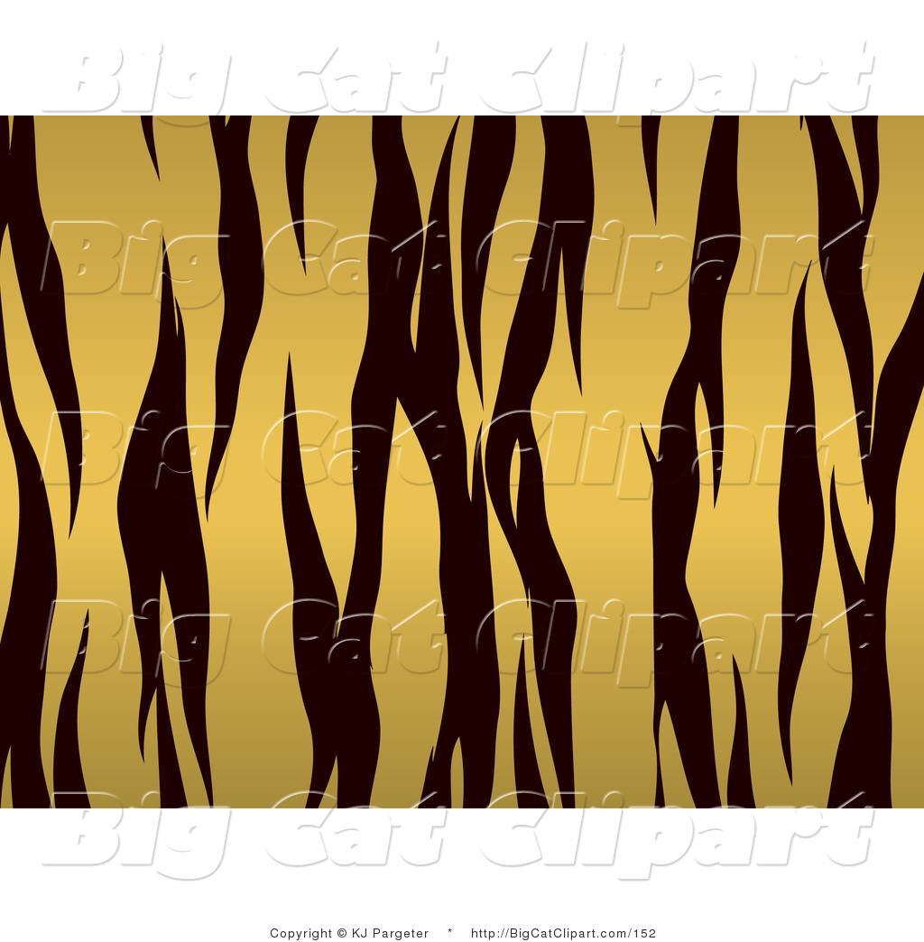 Larger Preview  Big Cat Clipart Of A Gold And Black Tiger Stripes