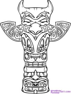 Native American Coloring Pages   Totem Pole Coloring Pages   Native