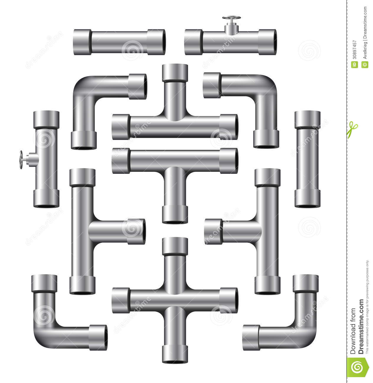Plumbing Pipes Clipart Chrome Pipe Collection