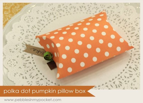 Polka Dot Pumpkin Pillow Box   Thanksgiving Favors   Clip Art   Pinte