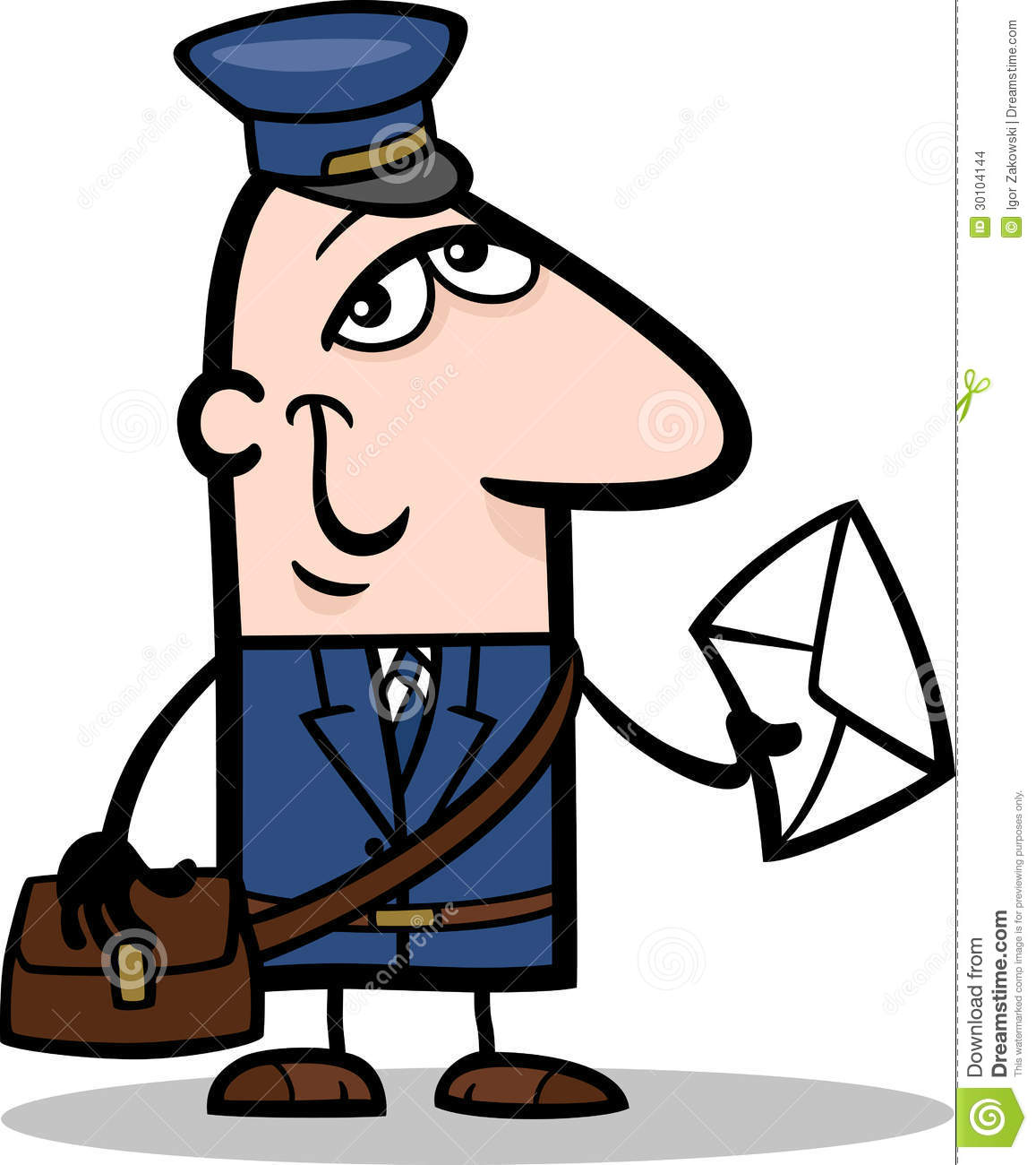 Postman With Letter Cartoon Illustration Stock Images   Image