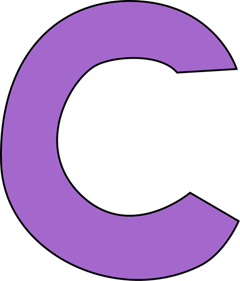 Purple Letter C Clip Art Image   Large Purple Capital Letter C