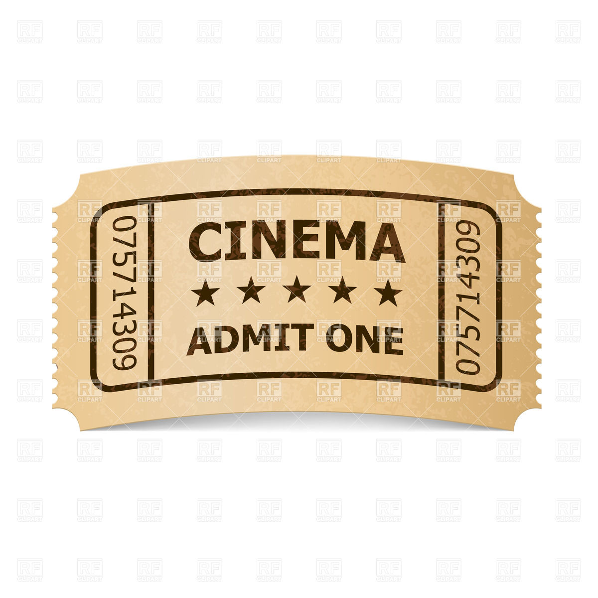 Retro Style Cinema Ticket Objects Download Royalty Free Vector Clip