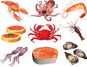Seafood Clipart And Illustrations