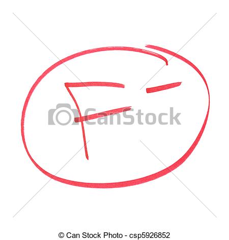 Stock Photo Of F Minus Grade   A Handwritten Grade For Failed