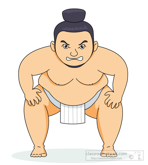 Sumo Wrestler With Hands On Knee Clipart Classroom Clipart