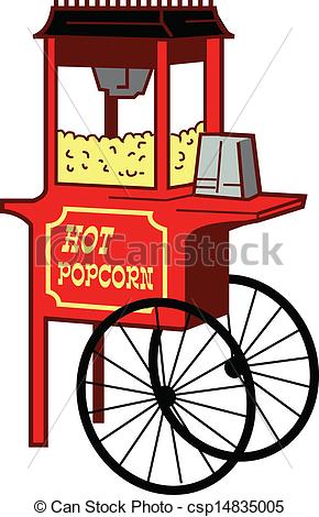 Vector Clipart Of Popcorn Machine   Cartoon Illustration Of A Popcorn