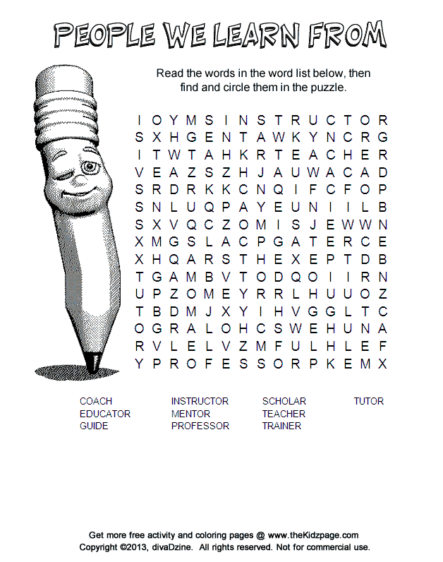 Word Puzzles Clip Art People We Learn From Word