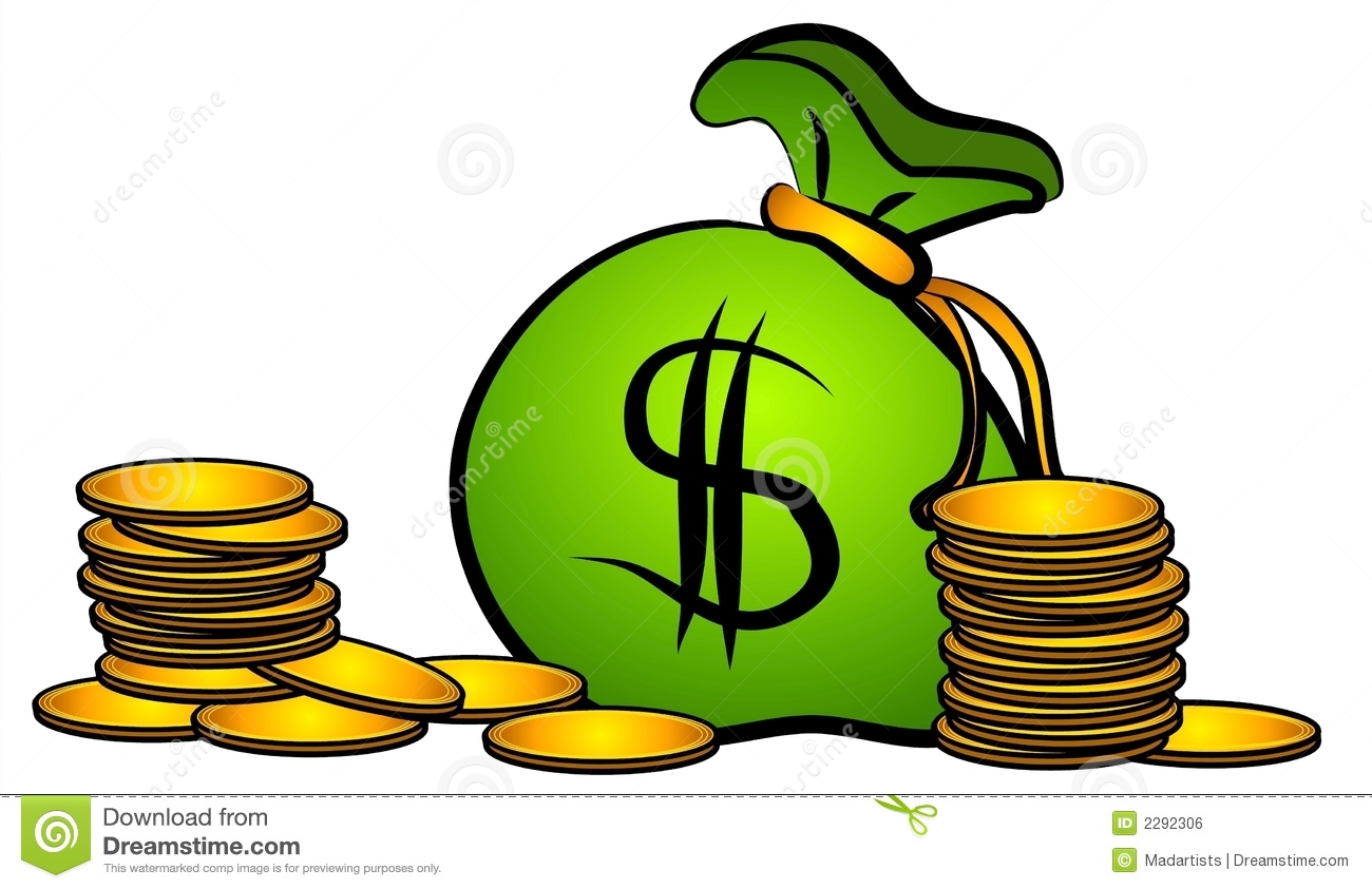 An Illustration Of A Bag Of Money In Green Black And Gold With A
